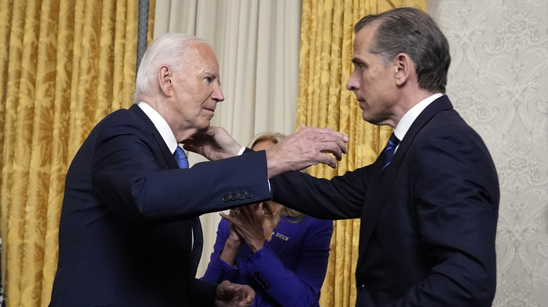 Joe Biden embracing Hunter Biden