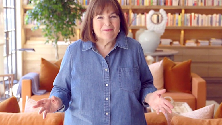 Ina Garten smiling and gesturing with her hands