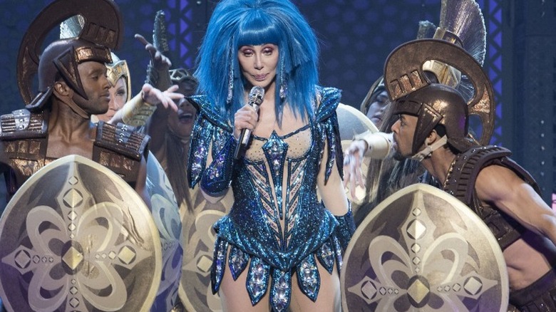 Cher in her blue Roman outfit 