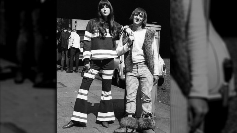 Sonny and Cher in their London Hilton outfits