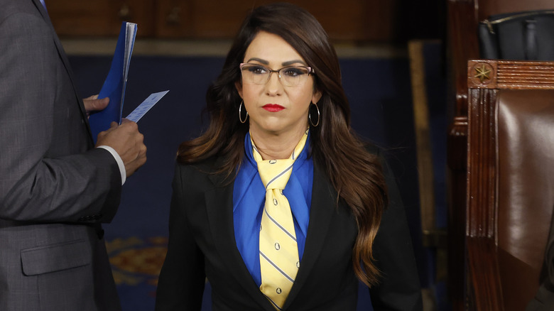 Lauren Boebert wearing yellow tie