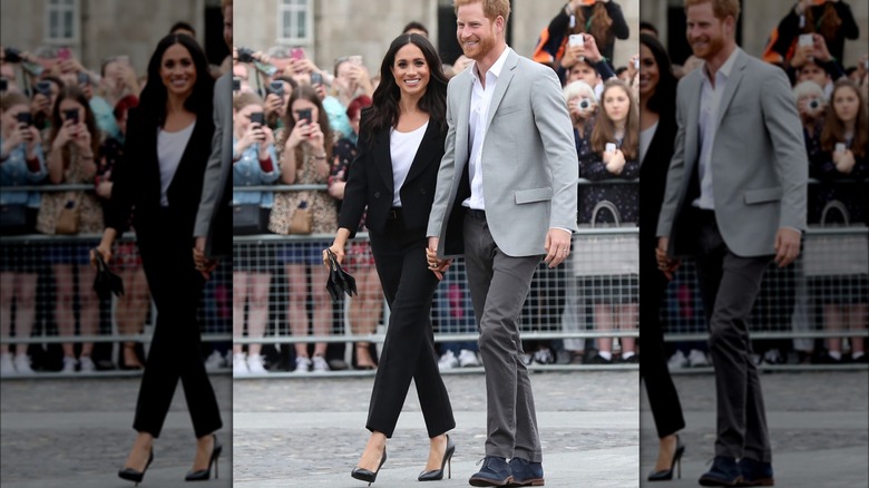 Meghan Markle Prince Harry walking