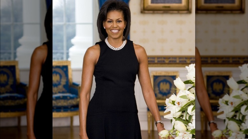 Michelle Obama sporting a sleeveless dress