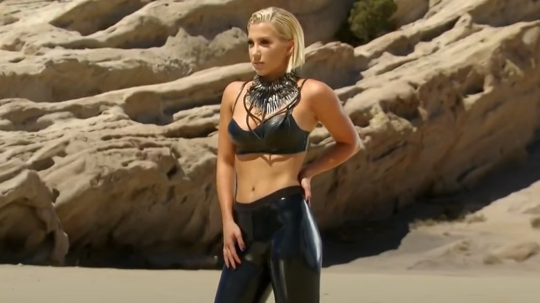 Savannah Chrisley wearing black outfit in desert