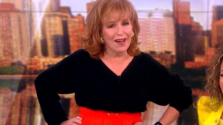 Joy Behar wearing read pants 