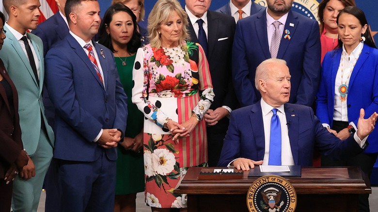 Jill Biden flower pattern dress