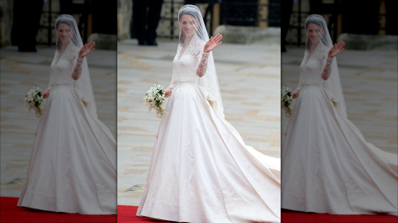 Kate Middleton in her wedding dress