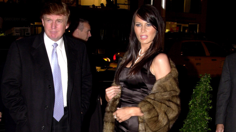 Melania Trump wearing fur stole