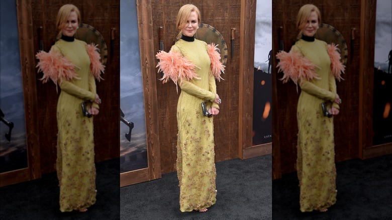 Nicole Kidman wearing yellow maxi dress