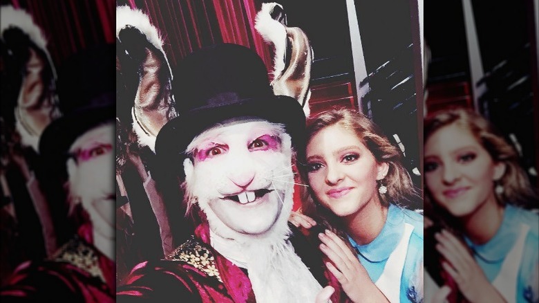 Mark Ballas in rabbit costume with Willow Shields