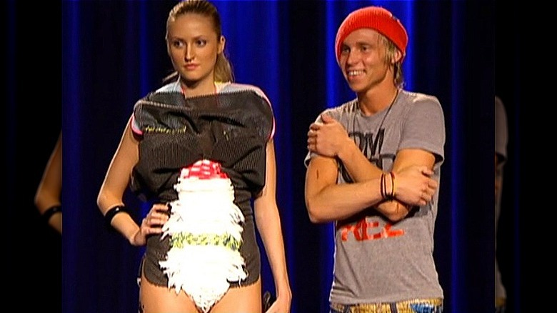 Model and Blayne Walsh on Project Runway