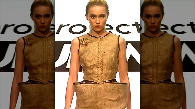 Model on in Ping Wu's design on Project Runway