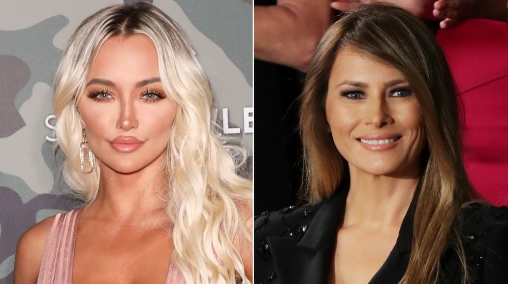 Lindsey Pelas, Melania Trump smiling