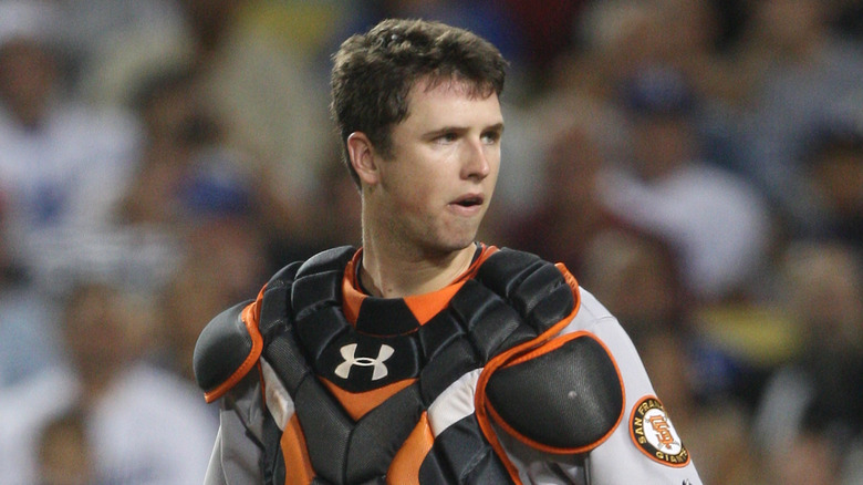 Buster Posey in catcher's gear