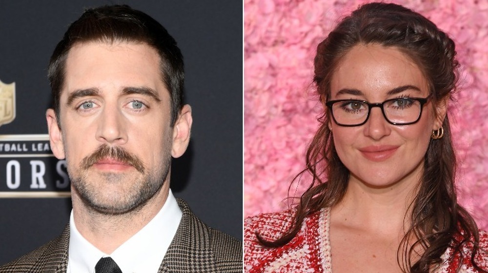 Aaron Rodgers, Shailene Woodley smiling