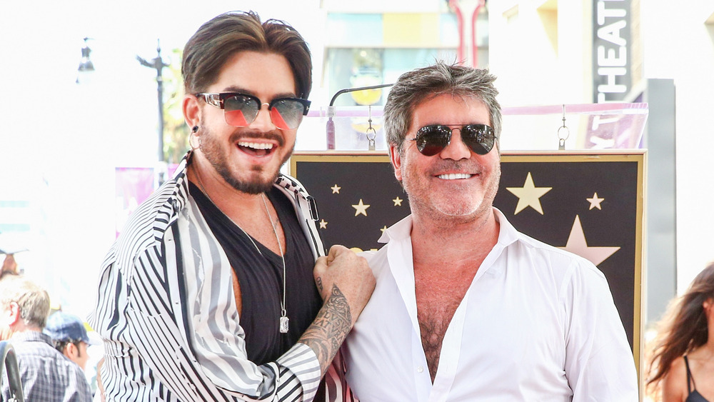 Adam Lambert and Simon Cowell at Simon Cowell's Hollywood Walk of Fame ceremony