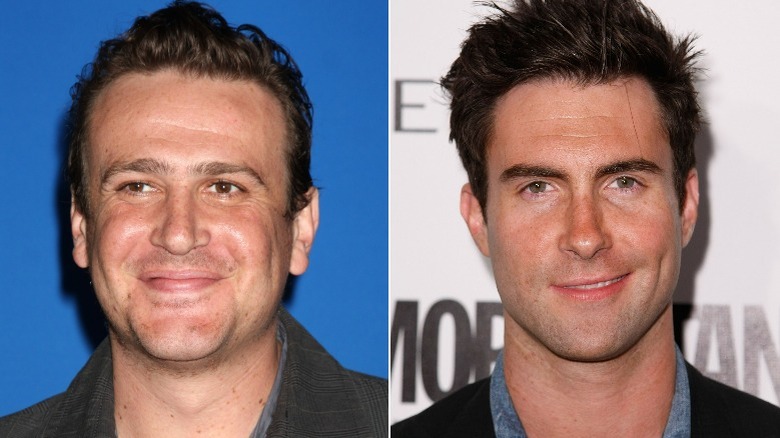 Jason Segel, Adam Levine smiling