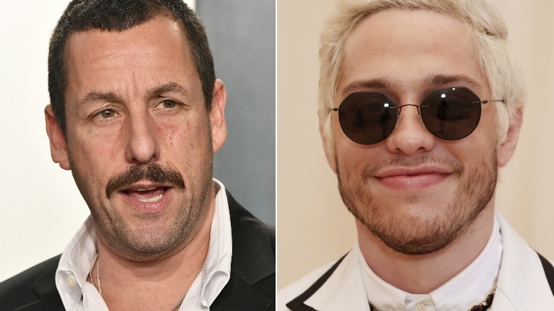 Adam Sandler and Pete Davidson split image