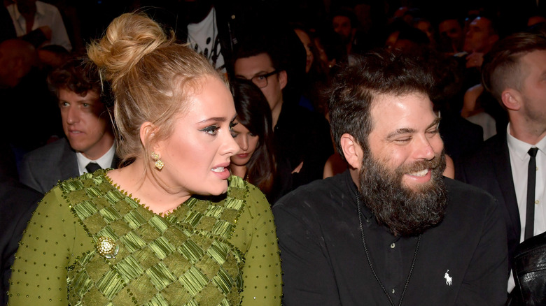 Adele and Simon Konecki attending  The 59th GRAMMY Awards