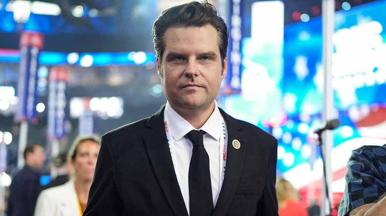 Matt Gaetz posing in a suit at the RNC