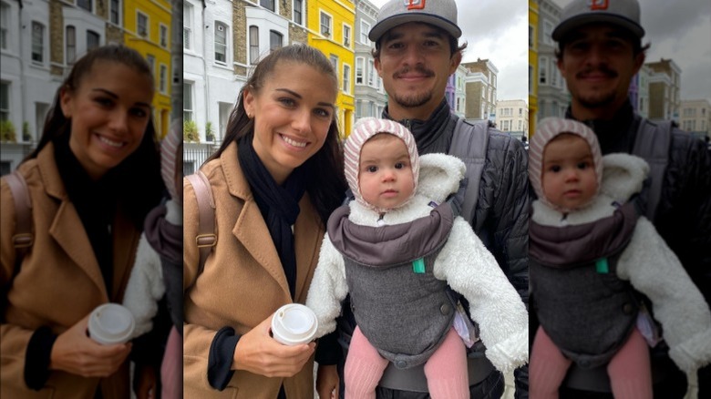 Alex Morgan with husband and baby daughter