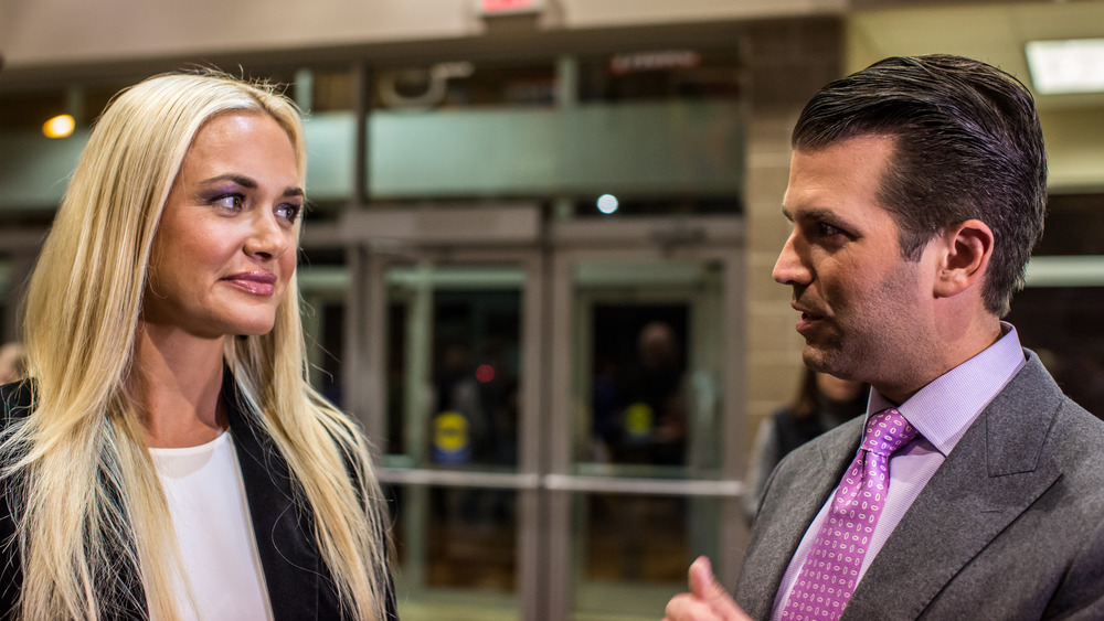 Vanessa Trump and Donald Trump Jr. looking at one another