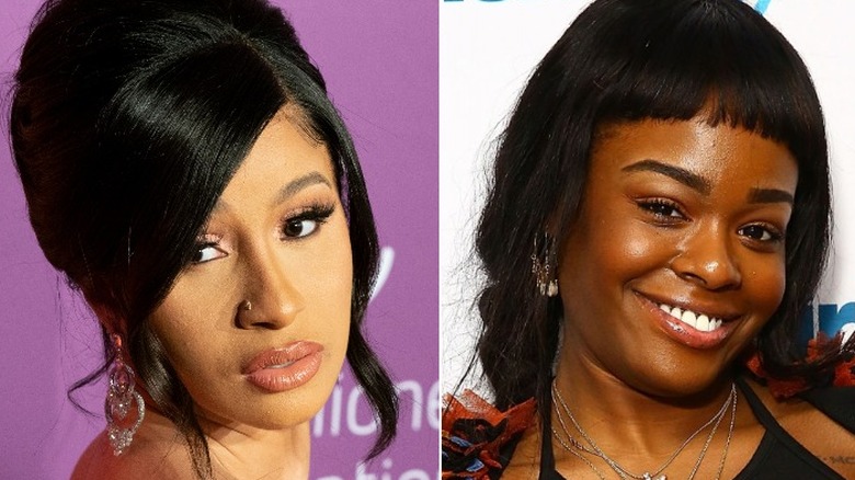 A composite image of Cardi B and Azealia Banks