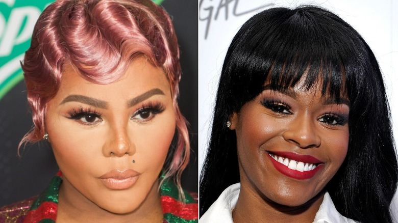 A composite image of Lil' Kim and Azealia Banks