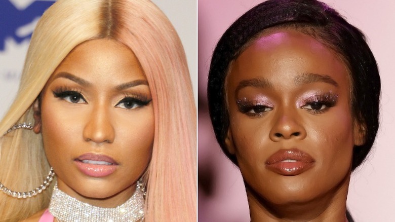 A composite image of Nicki Minaj and Azealia Banks