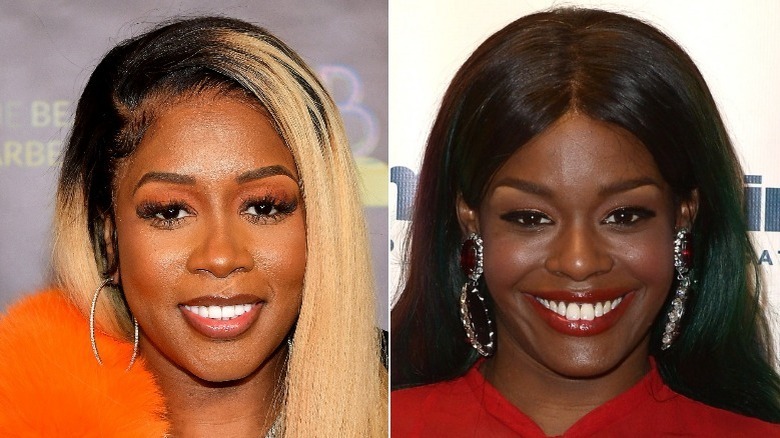 A composite image of Remy Ma and Azealia Banks