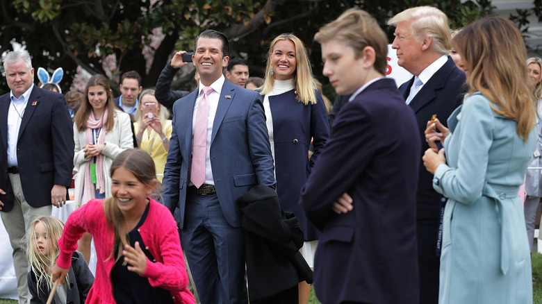 Donald Trump jr. laughing at egg roll