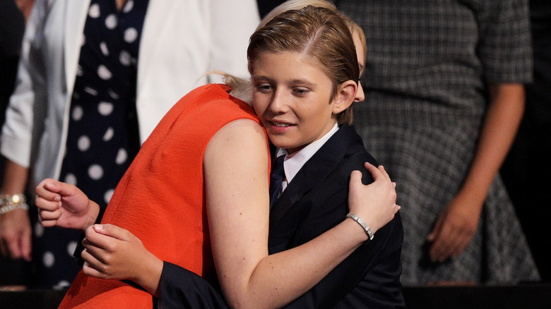 Barron Trump hugging Tiffany Trump