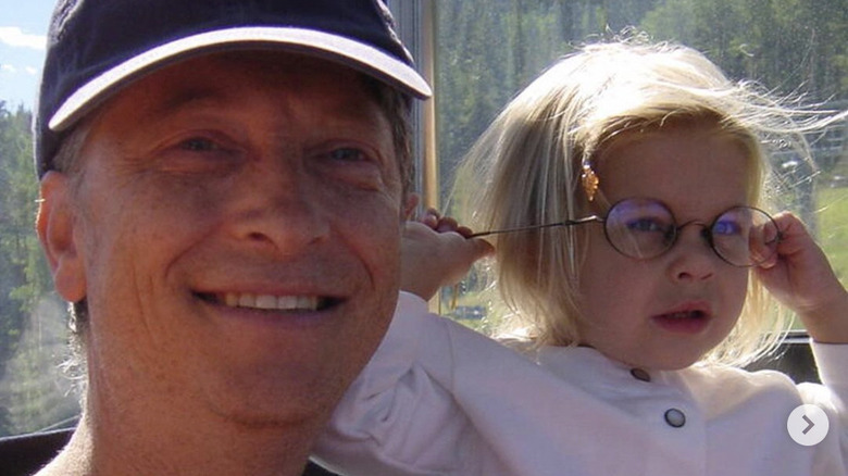 Bill Gates holding young Phoebe