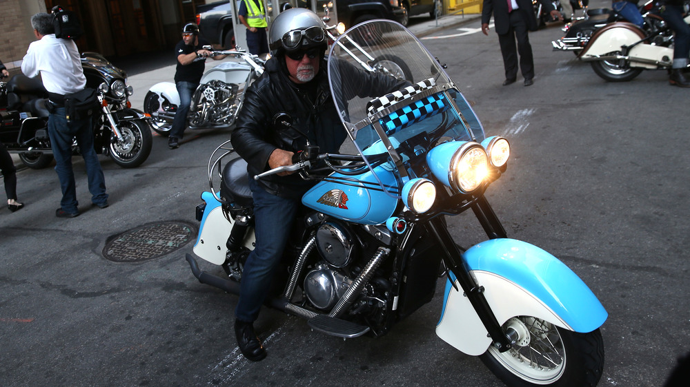 Billy Joel on his motorcycle