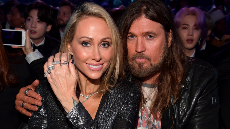 Tish Cyrus, Billy Ray Cyrus, at the Grammys, 2019