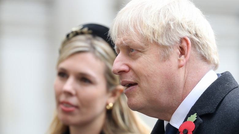 Boris Johnson and Carrie Symonds talk