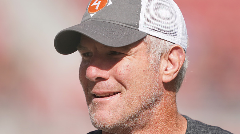 Brett Favre on football field