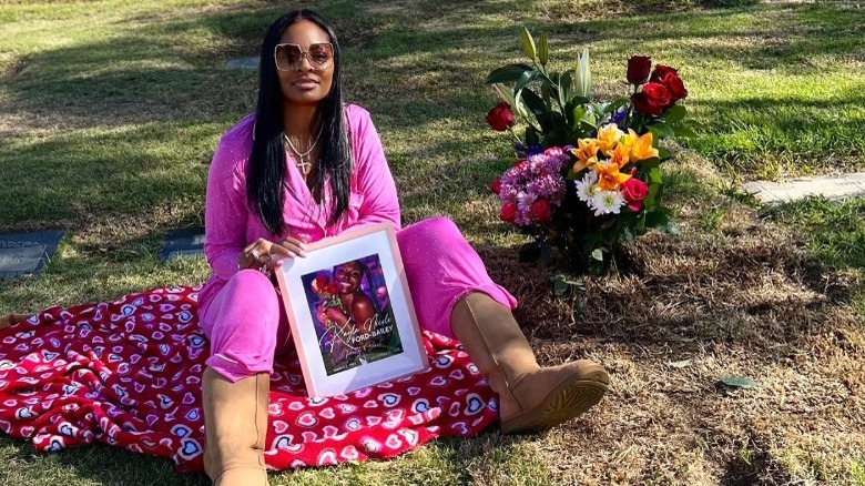 Brooke Bailey at Kayla Bailey's gravesite