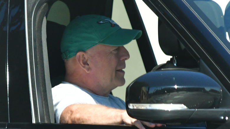 Bruce Willis taking a drive