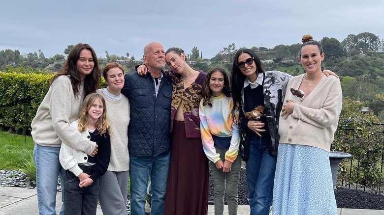 Bruce Willis with his family