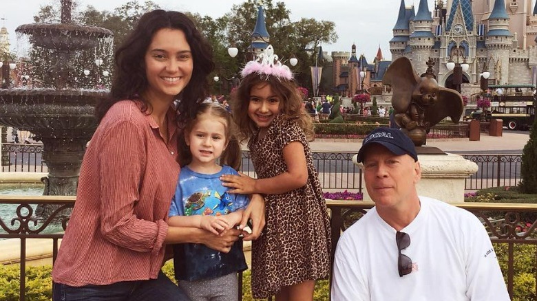 Bruce Willis and family at Disney World