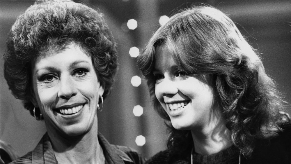 Carol Burnett and Carrie Hamilton at Dinah and Friends taping in 1979