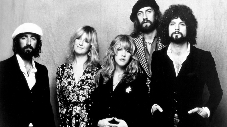 John McVie, Christine McVie, Stevie Nicks, Mick Fleetwood, and Lindsey Buckingham of the rock group "Fleetwood Mac" 
