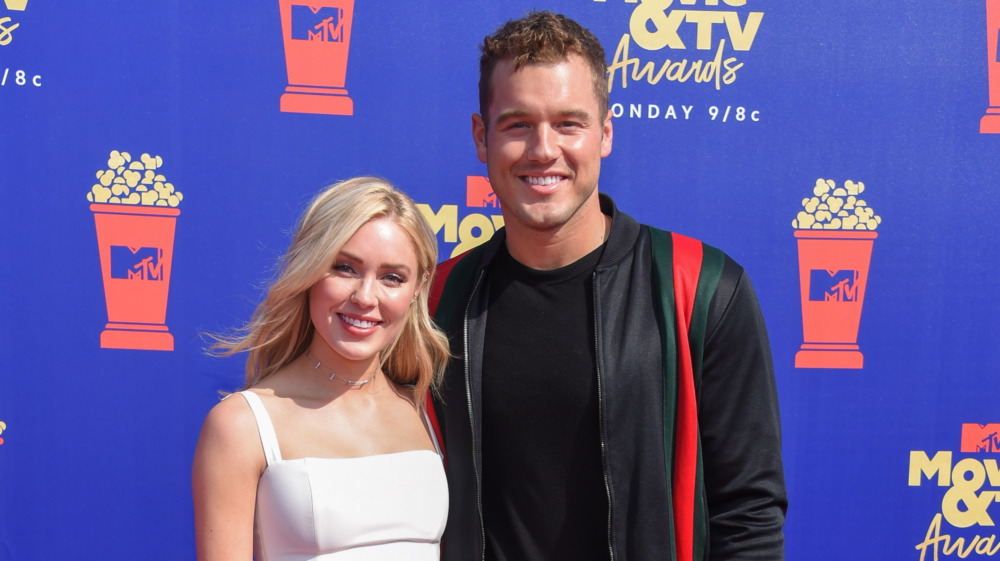 Cassie Randolph and Colton Underwood pose 