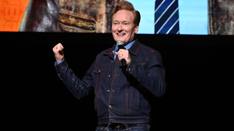 Conan O'Brien with microphone