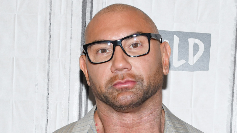 Dave Bautista in glasses