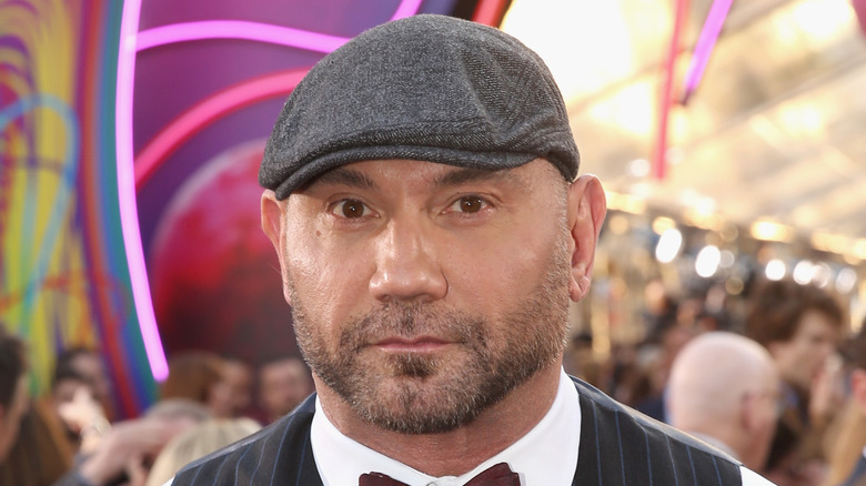 Dave Bautista wearing a bow tie