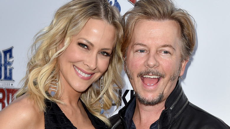 Brittany Daniel and David Spade at Joe Dirt 2 premiere