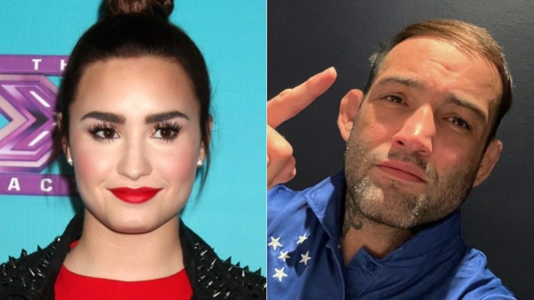 Demi Lovato and Guilherme Vasconcelos split image