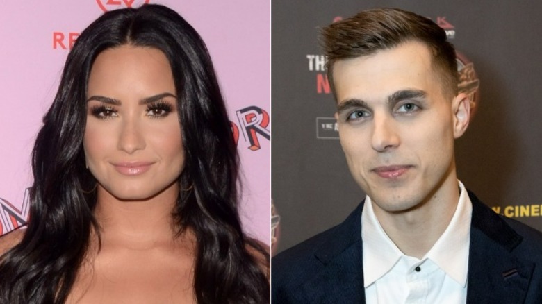 Demi Lovato and Cody Linley split image